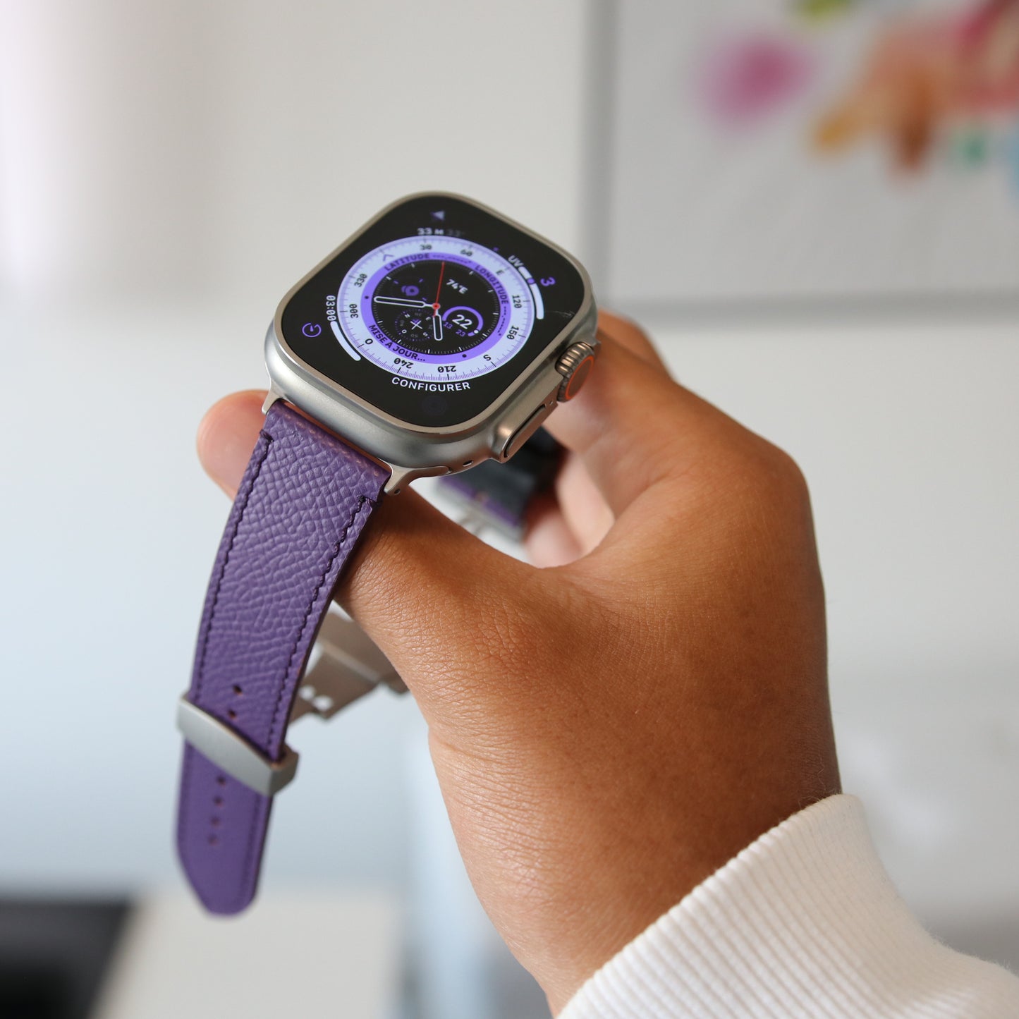 Apple watch band - Purple Duo Edition - French Epsom leather