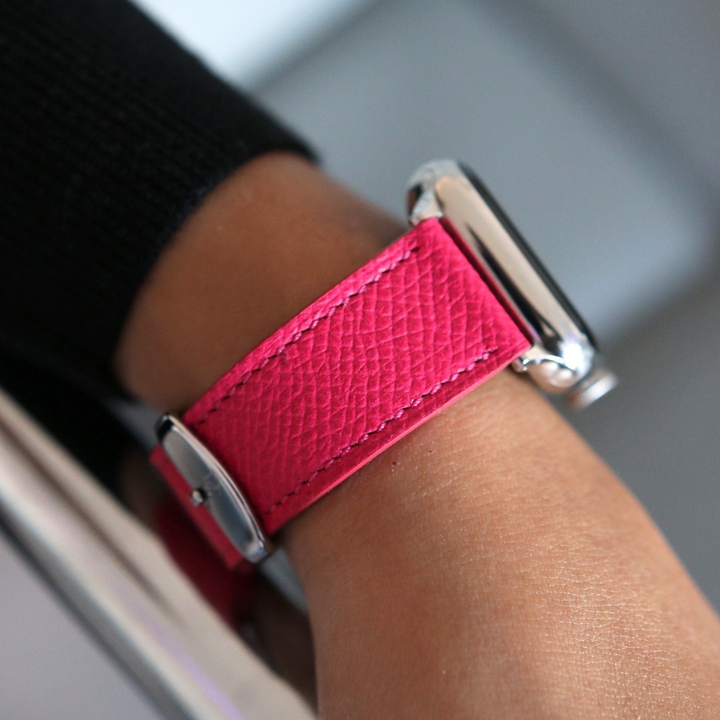 Apple Watch Band - Fuchsia Intense Edition - French Epsom leather