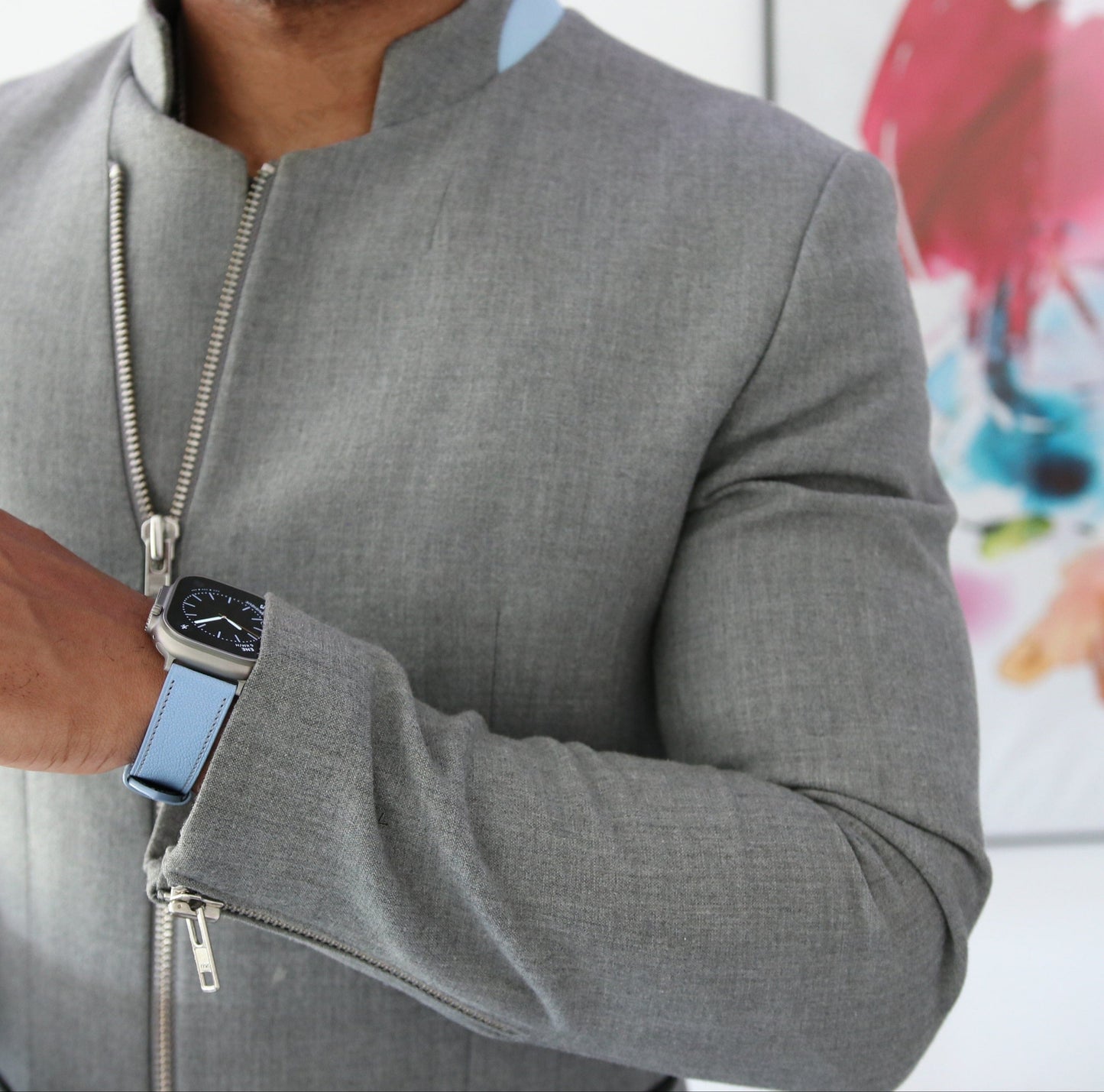 Apple watch band - Aqua Vista Edition - French Chèvre leather