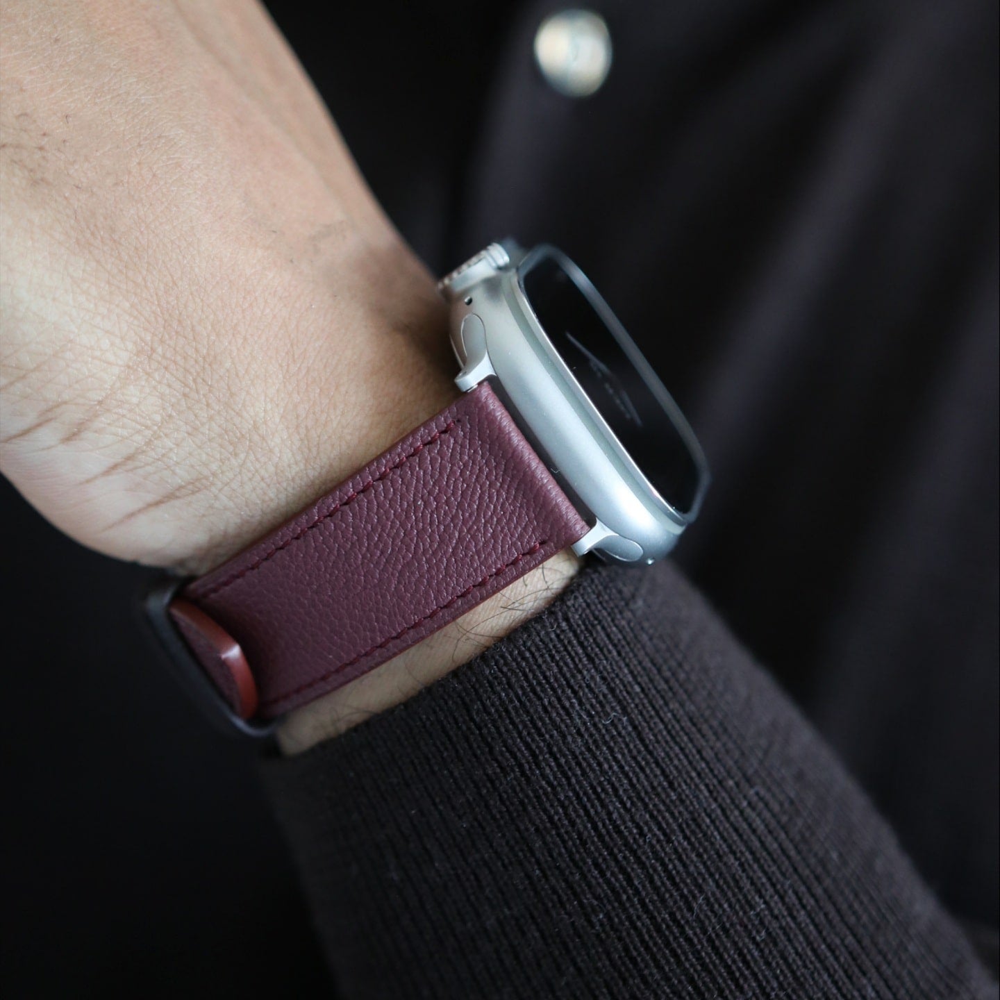 Apple watch band - Bordeaux Luxe Edition - French Chèvre leather