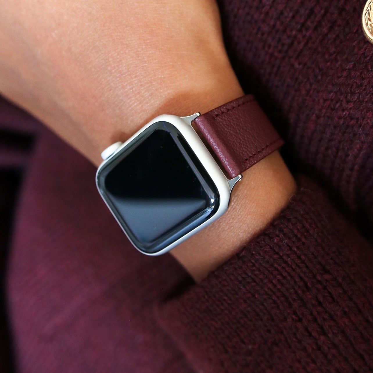 Apple Watch Band - Bordeaux Luxe Edition - French Chèvre leather