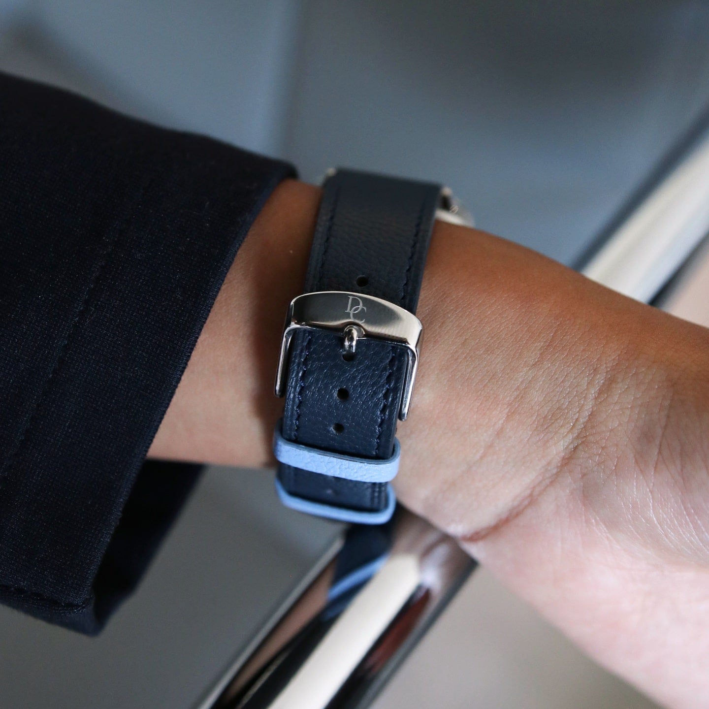 Apple Watch Band - Bleu marine Duo Edition - French Chèvre leather