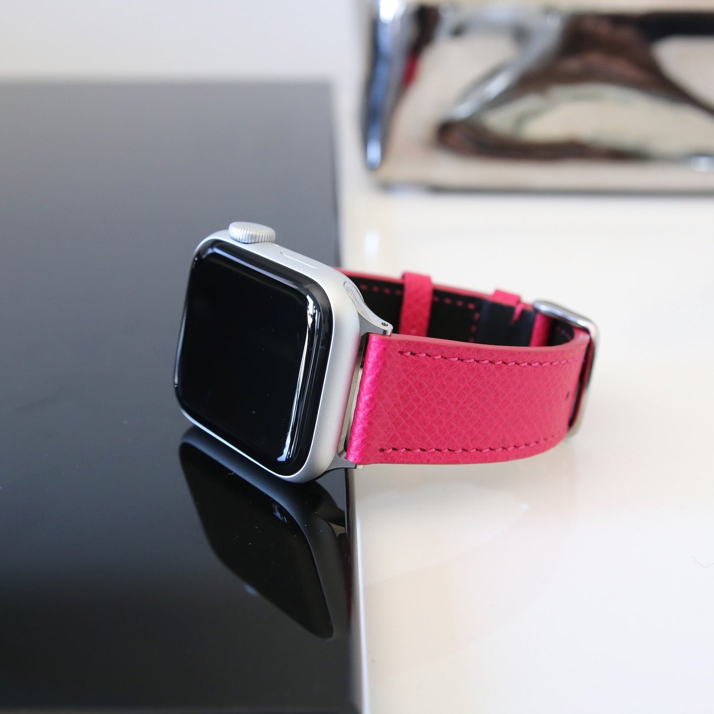 Apple Watch Band - Fuchsia Intense Edition - French Epsom leather
