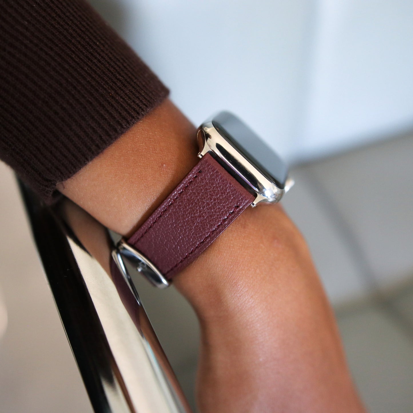Apple Watch Band - Bordeaux Luxe Edition - French Chèvre leather