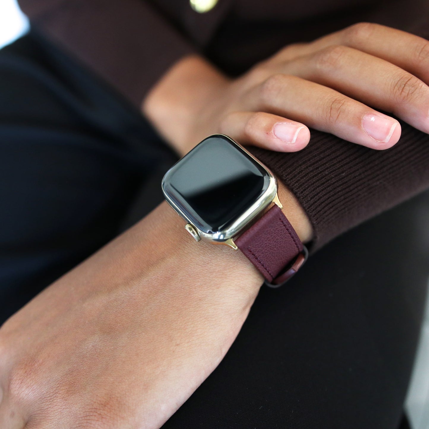 Apple Watch Band - Bordeaux Luxe Edition - French Chèvre leather