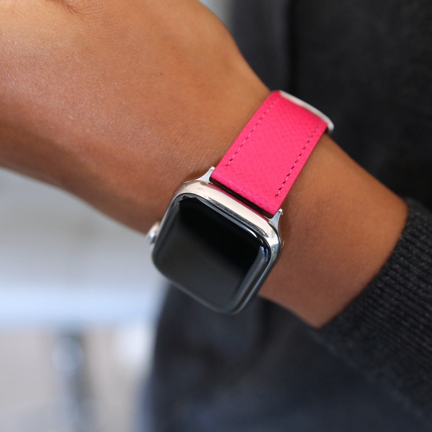 Apple Watch Band - Fuchsia Intense Edition - French Epsom leather
