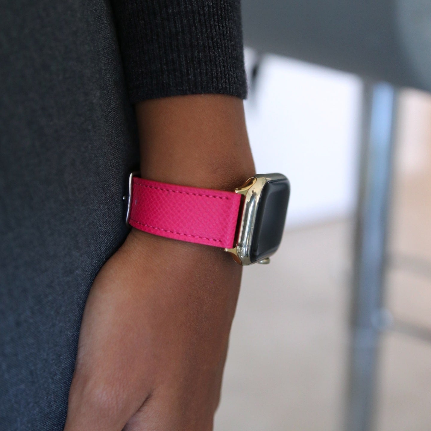 Apple Watch Band - Fuchsia Intense Edition - French Epsom leather