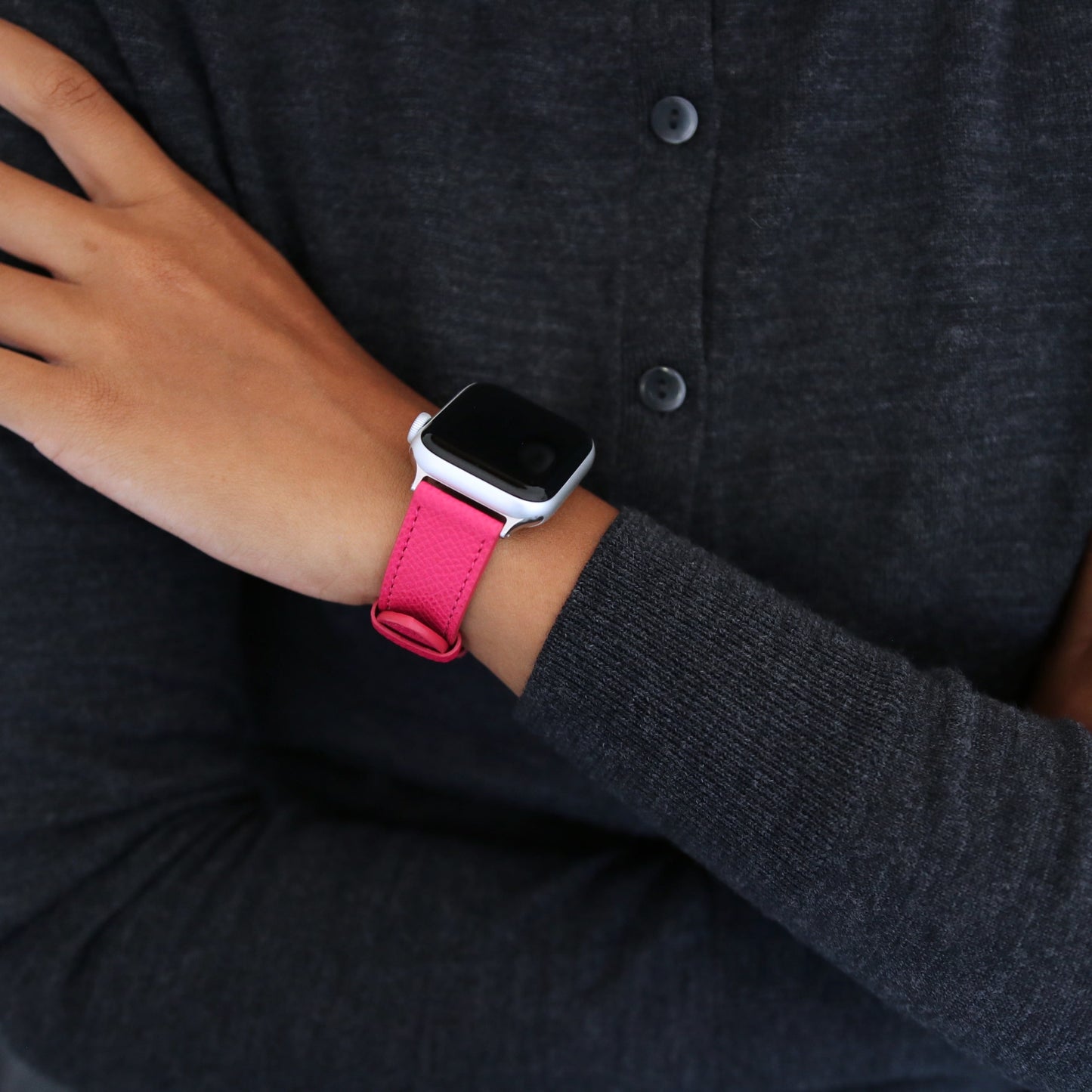 Apple Watch Band - Fuchsia Intense Edition - French Epsom leather