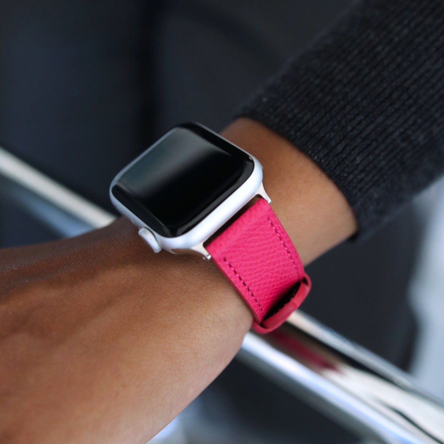 Apple Watch Band - Fuchsia Intense Edition - French Epsom leather