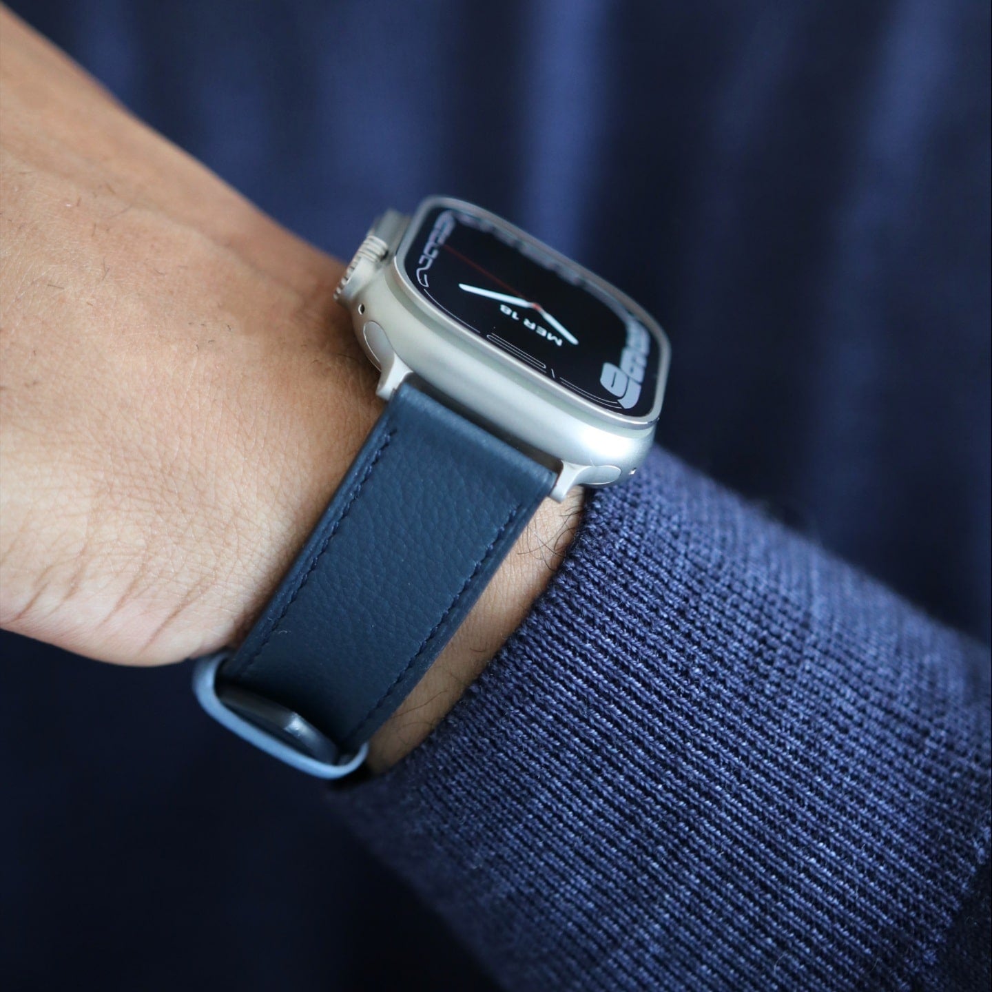 Apple watch band - Bleu Marine Edition - French Chèvre leather