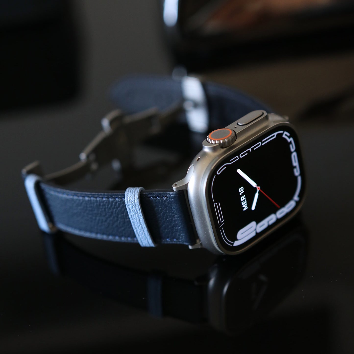 Apple watch band - Bleu Marine Edition - French Chèvre leather
