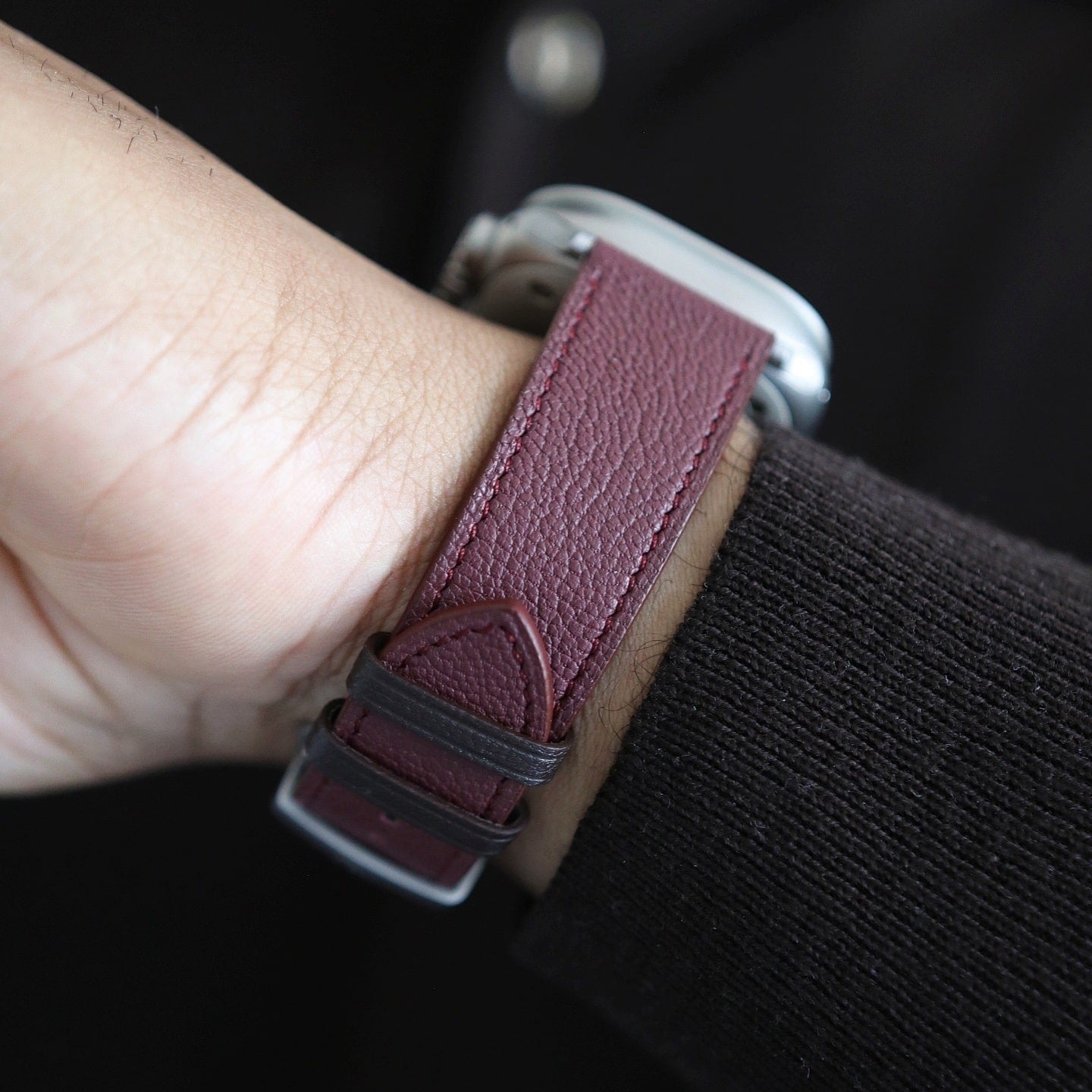 Apple watch band - Bordeaux Luxe Edition - French Chèvre leather