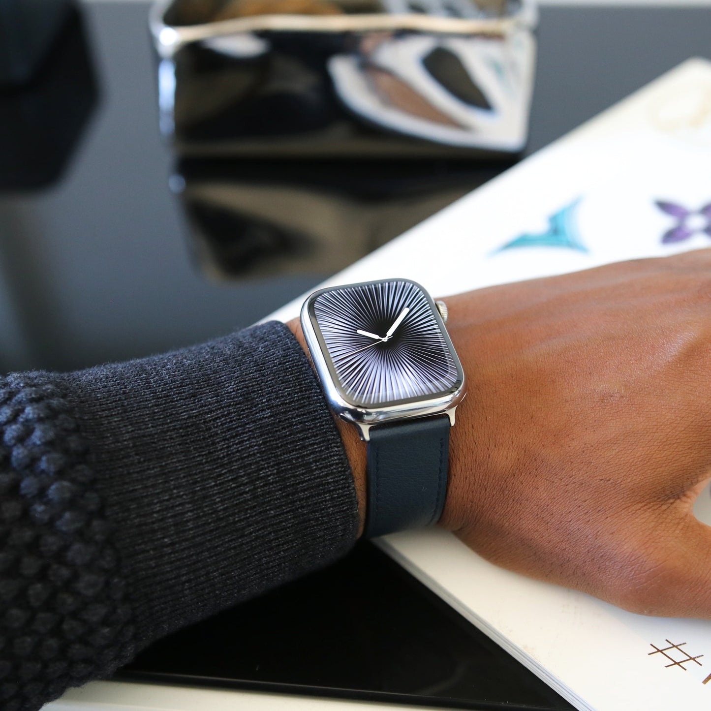 Apple watch band - Bleu Marine Edition - French Chèvre leather