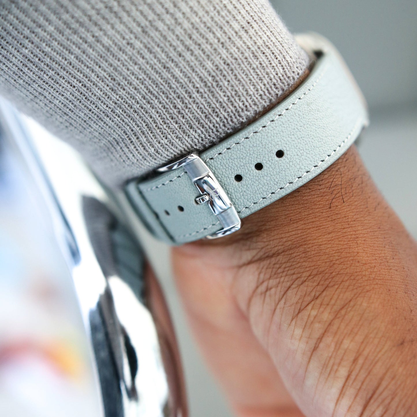 Apple watch band - Gris Galet Edition - French Chèvre leather