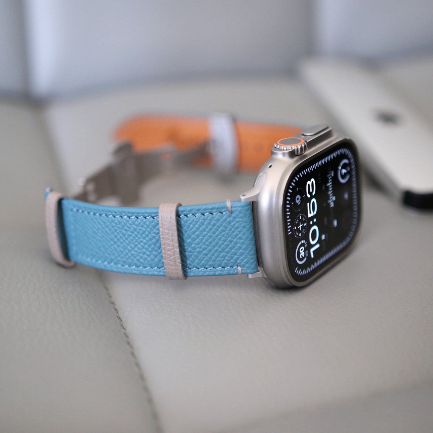 Apple Watch Band - Bleu Pastel Edition - French Epsom leather