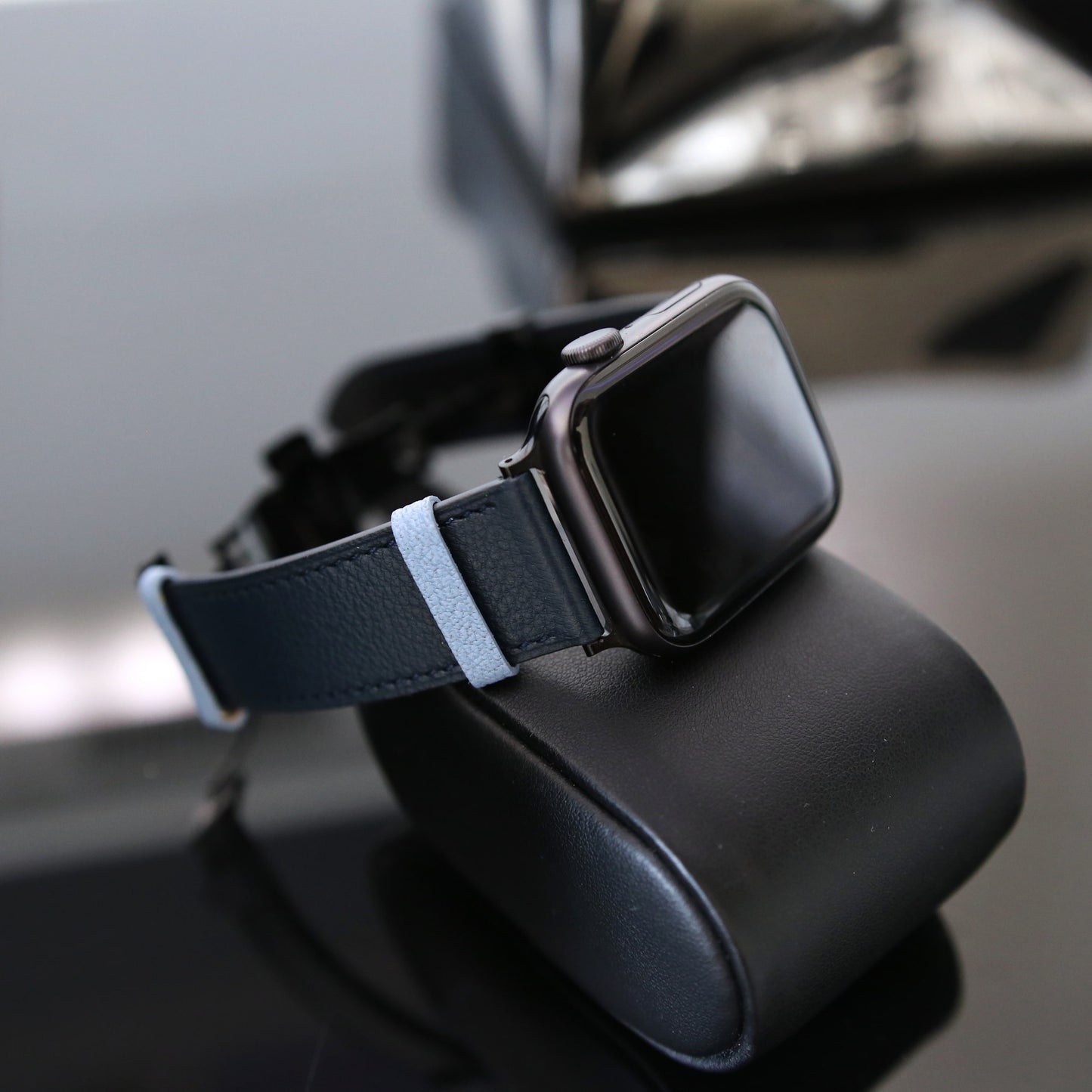Apple watch band - Bleu Marine Edition - French Chèvre leather
