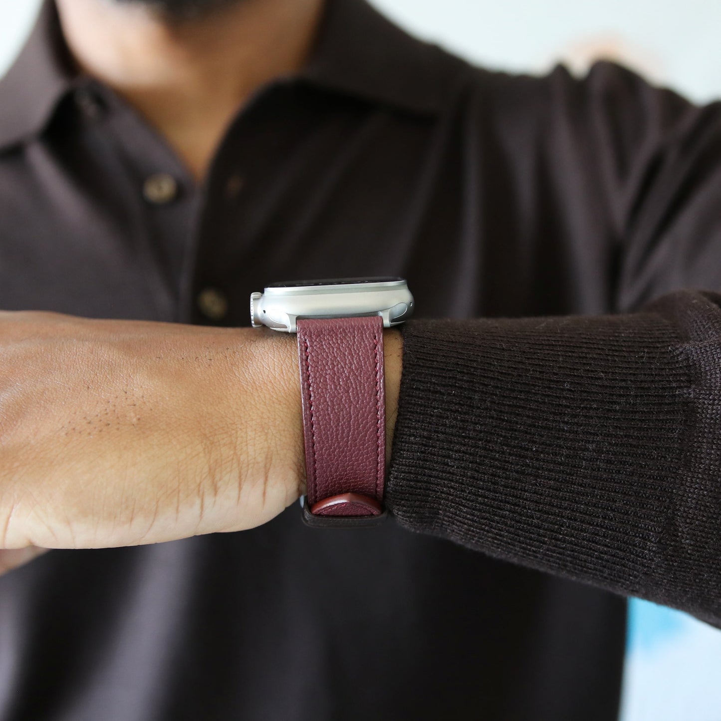Apple watch band - Bordeaux Luxe Edition - French Chèvre leather