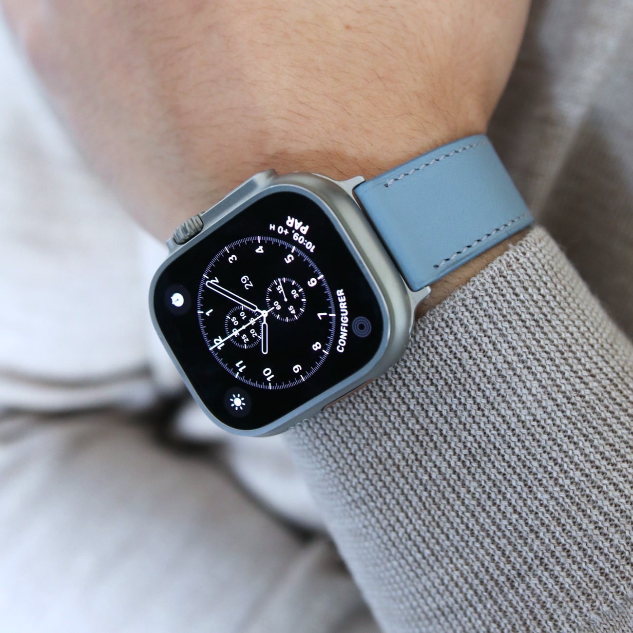 Apple watch band - Bleu Lin Edition - French Swift leather