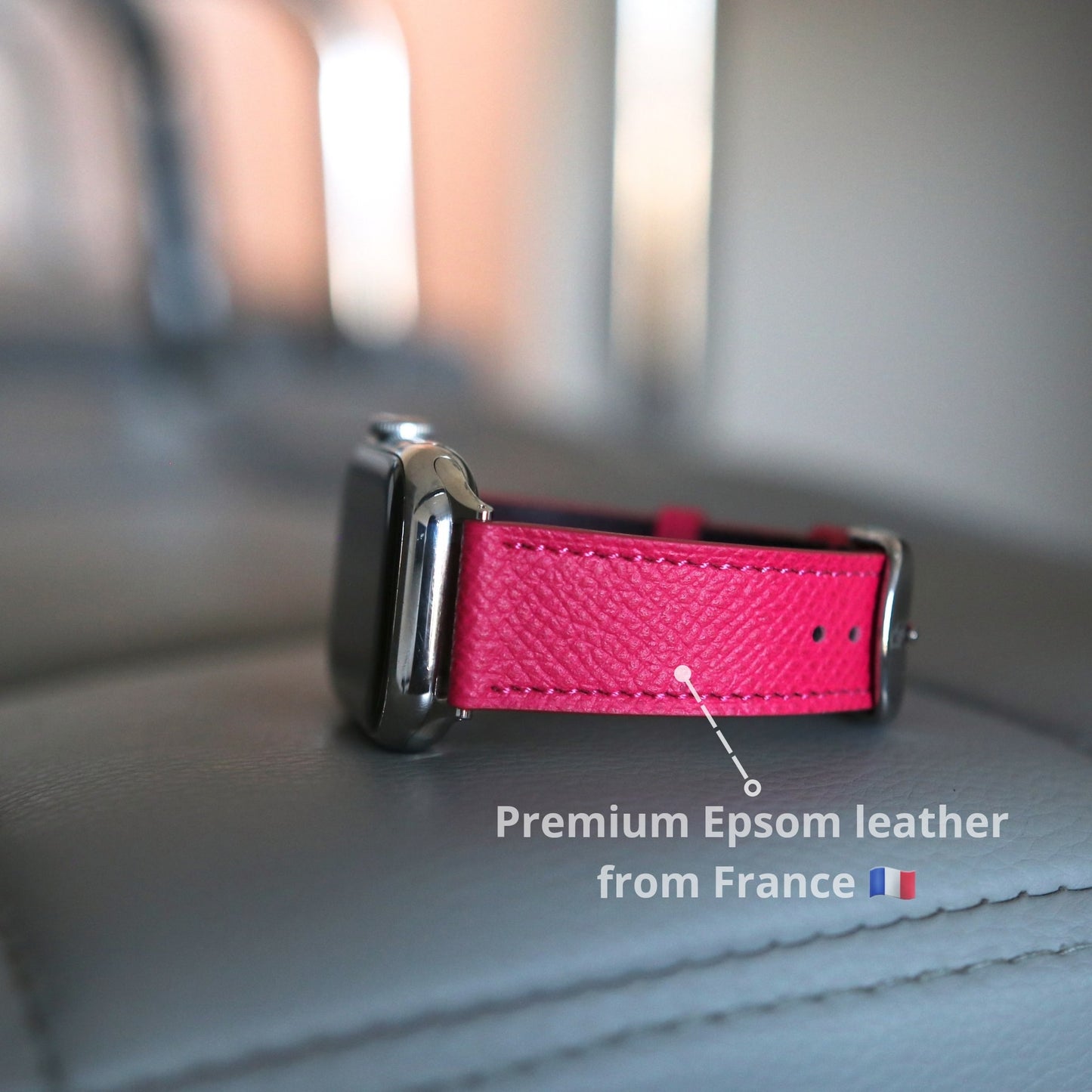 Apple Watch Band - Fuchsia Intense Edition - French Epsom leather