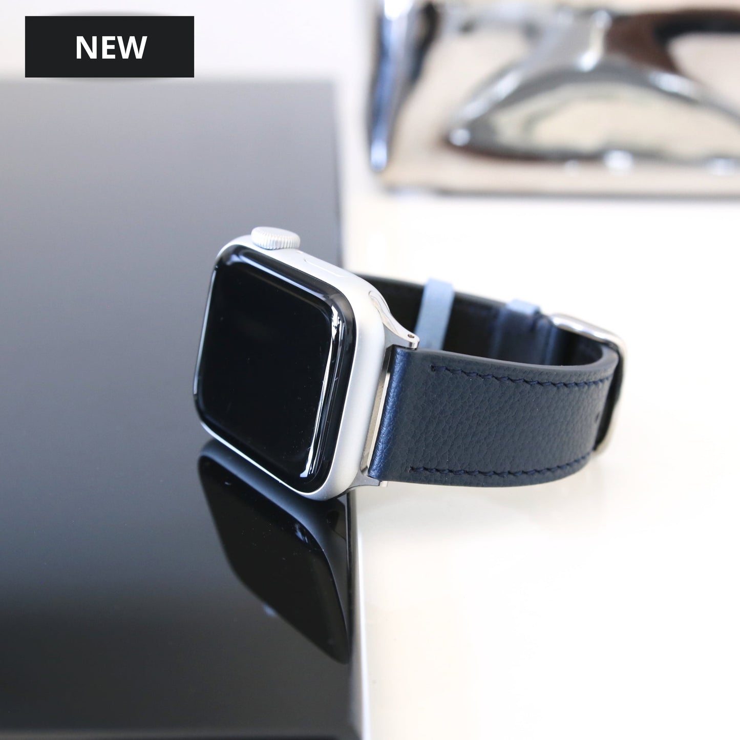 Apple Watch Band - Bleu marine Duo Edition - French Chèvre leather