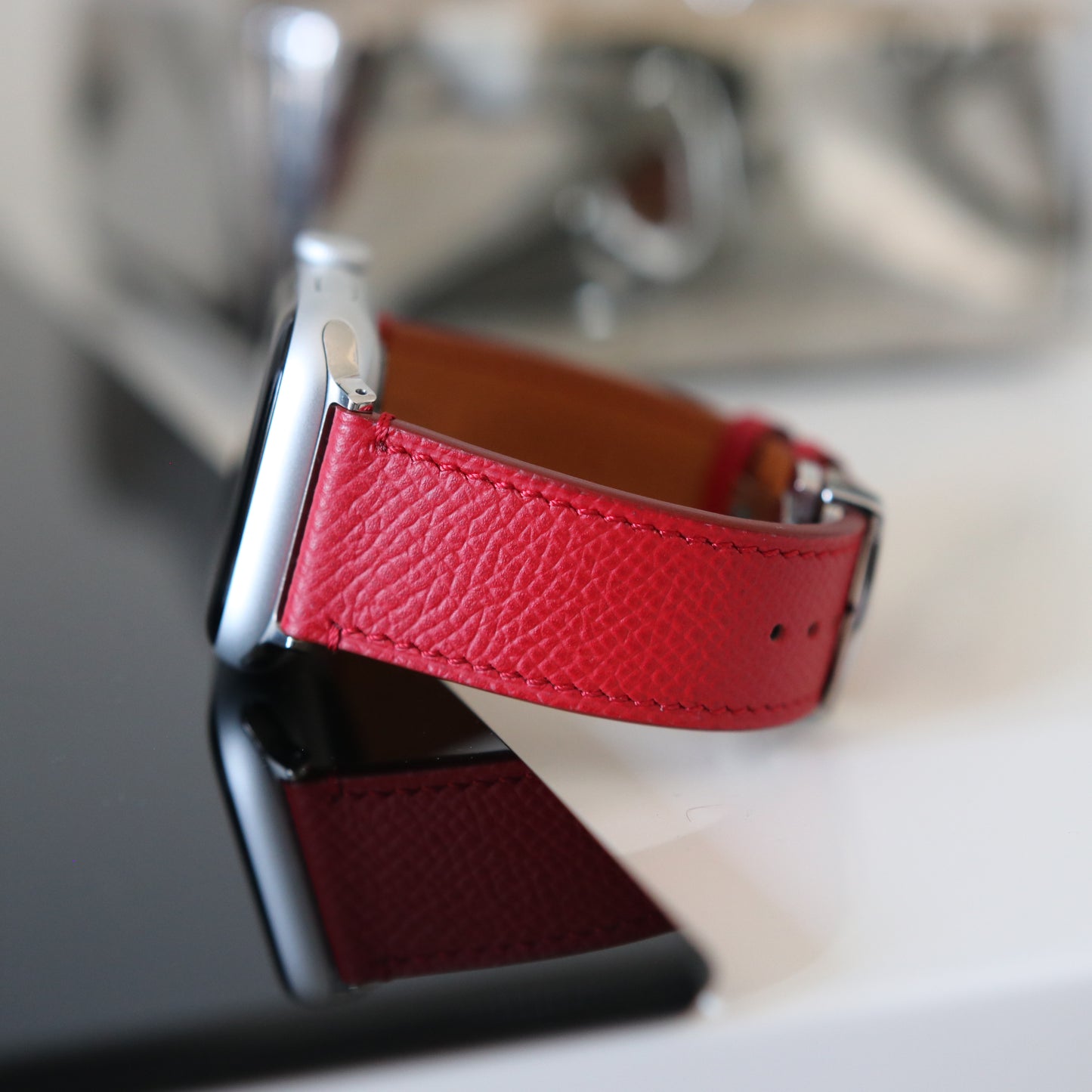 Apple Watch Band - Rouge Rubis Edition - French Epsom leather