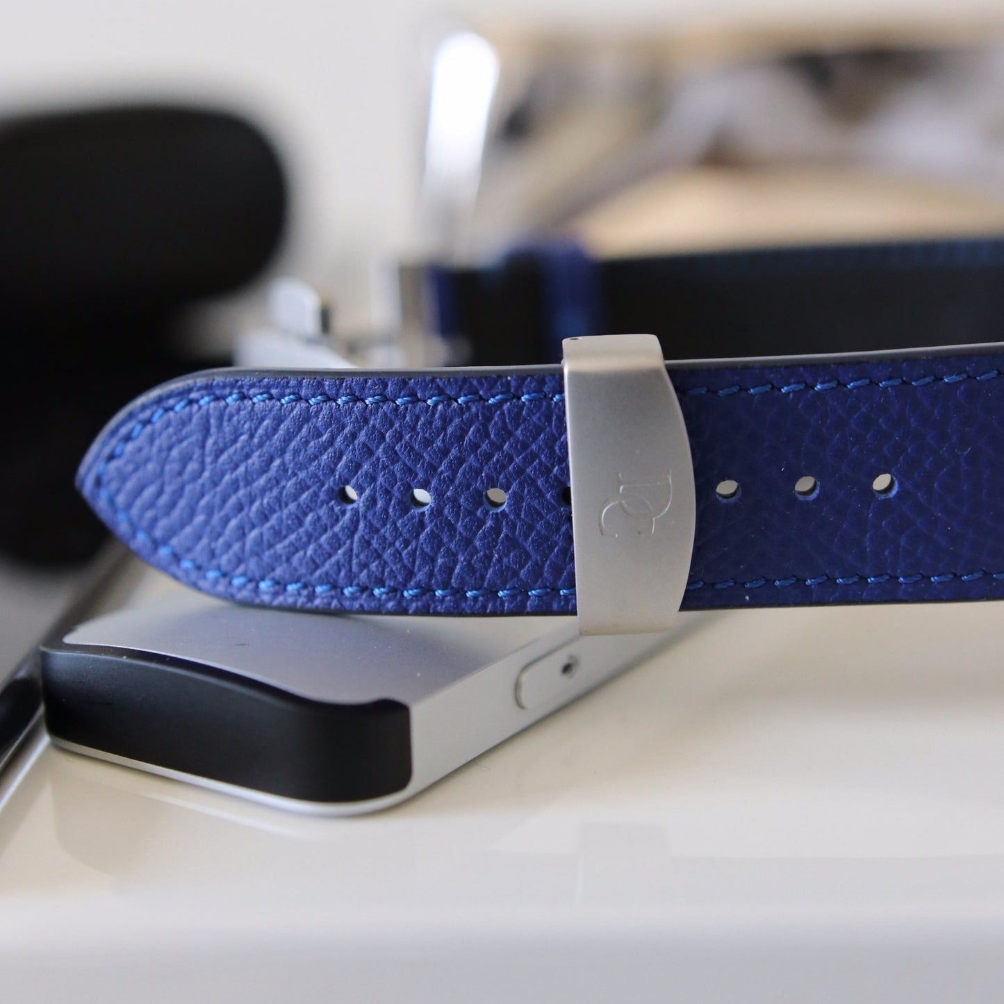 Apple Watch Band - Bleu Royal Edition - French Epsom leather