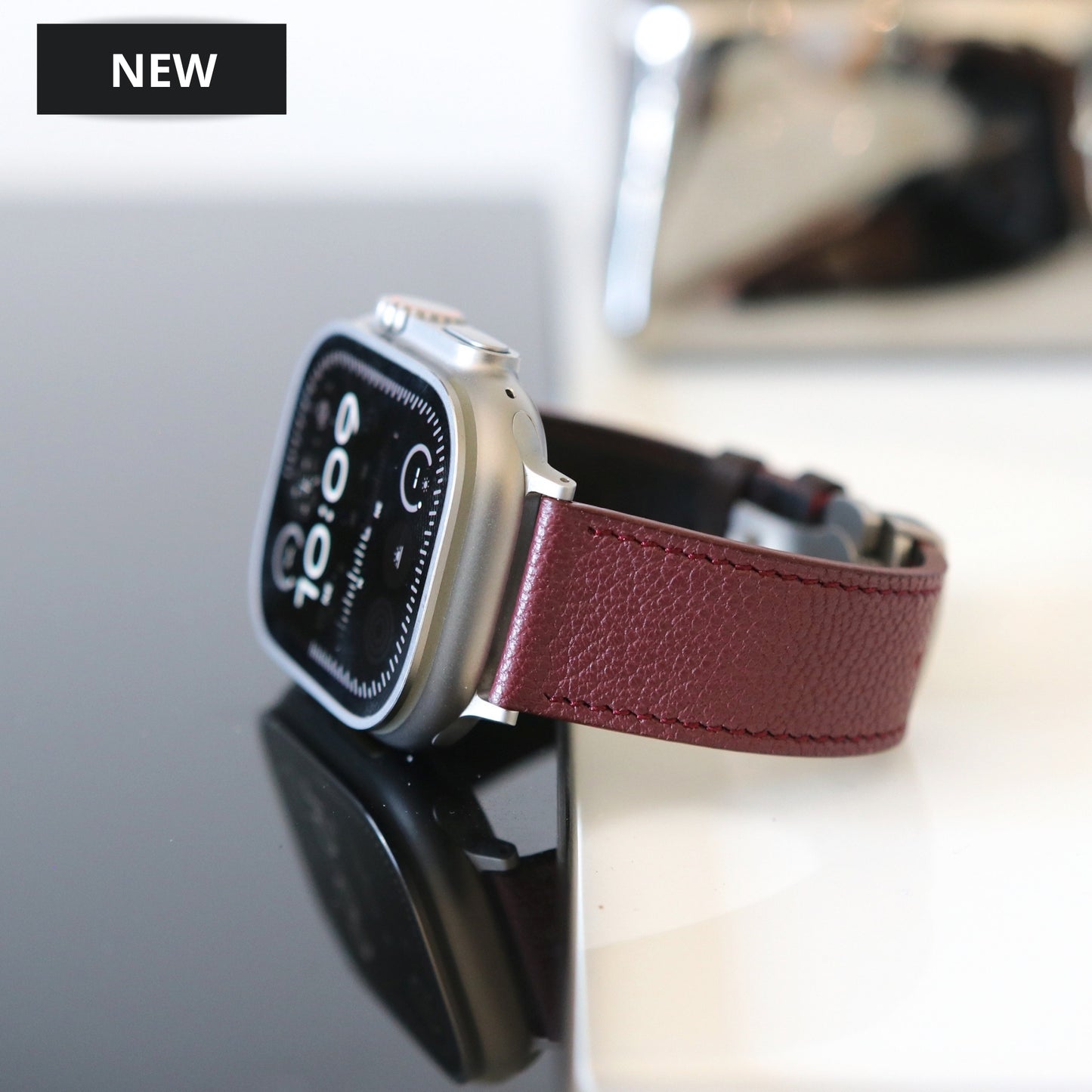 Apple watch band - Bordeaux Luxe Edition - French Chèvre leather