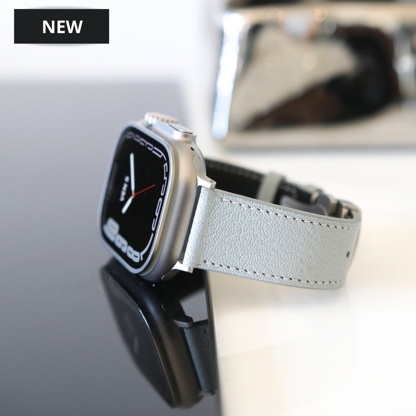Apple watch band - Gris Galet Edition - French Chèvre leather