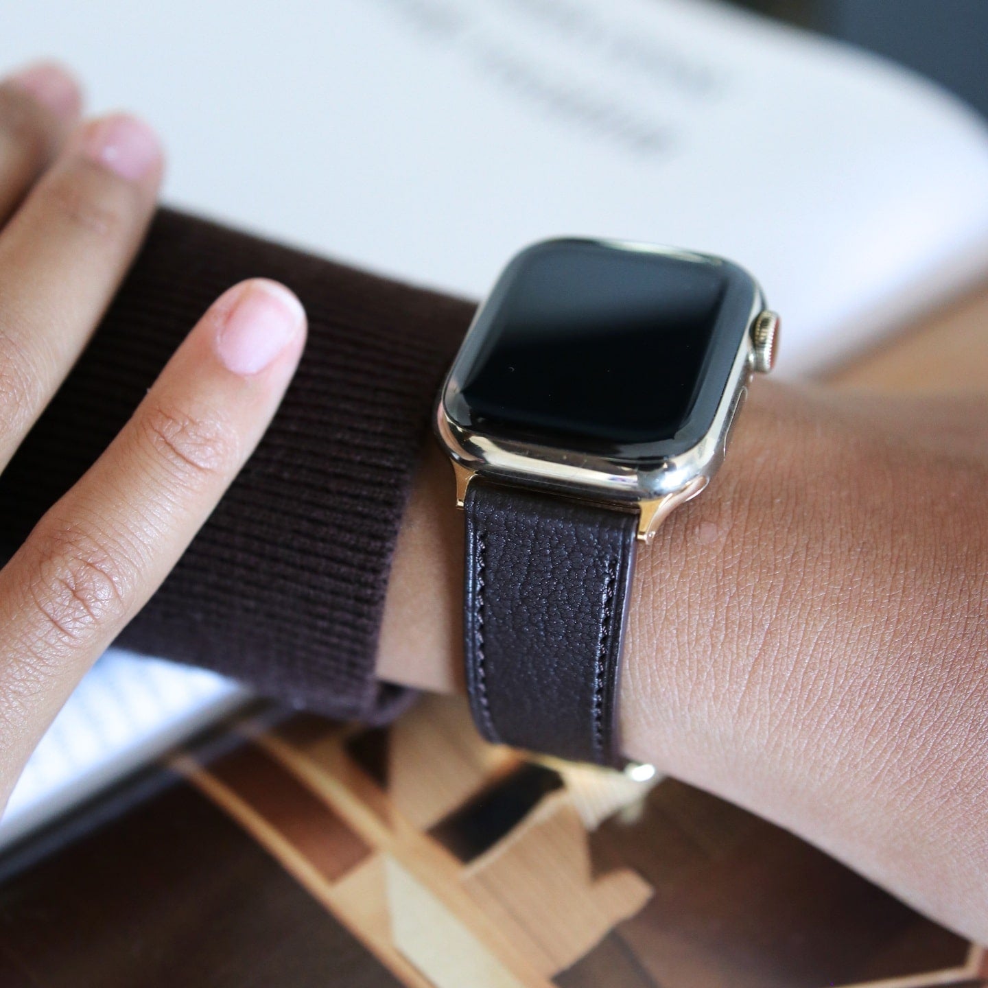 Apple Watch Band - Brun Intense Edition - French Chèvre leather