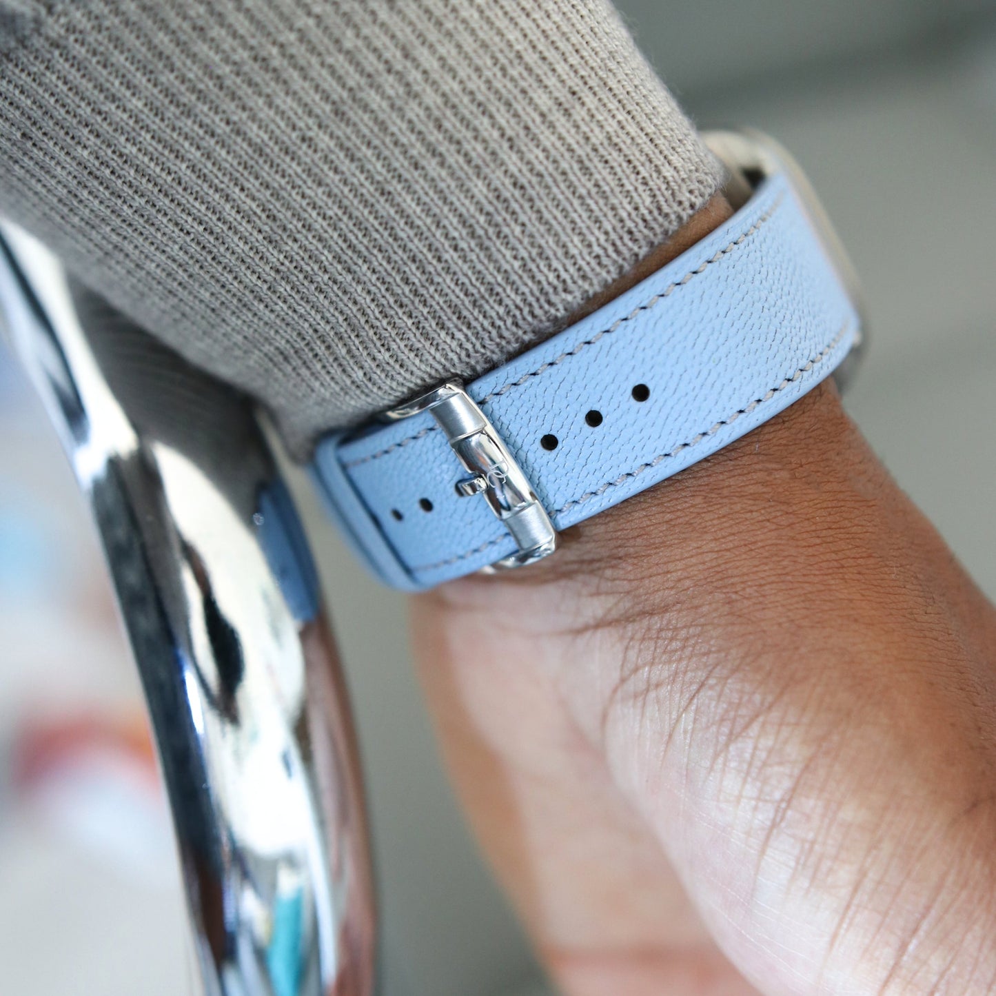 Apple Watch band - Aqua Vista Edition - French Chèvre leather