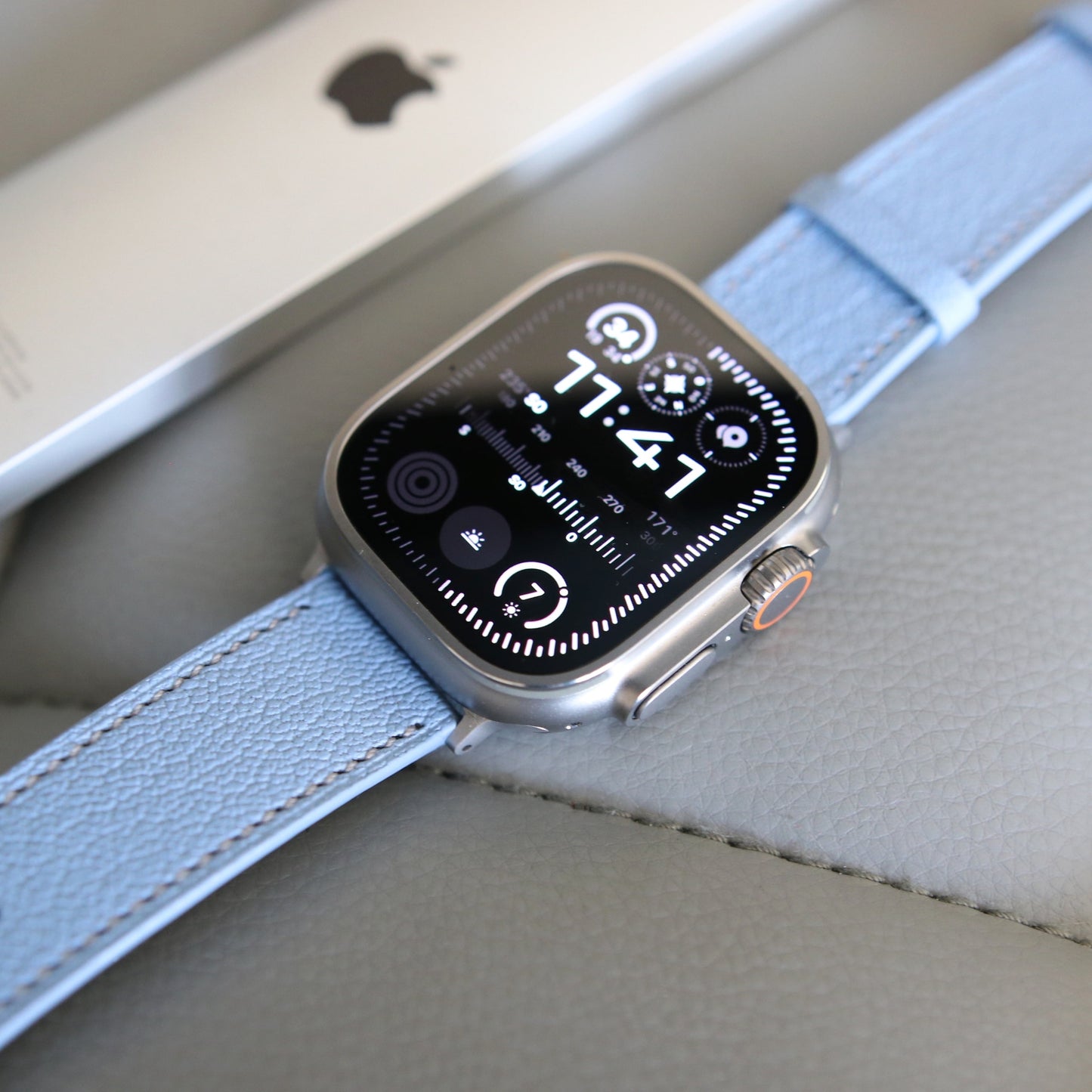 Apple Watch band - Aqua Vista Edition - French Chèvre leather