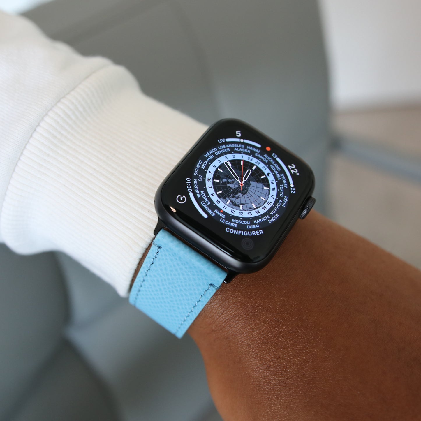 Apple Watch Band - Miami Blue Duo Edition - French Epsom leather