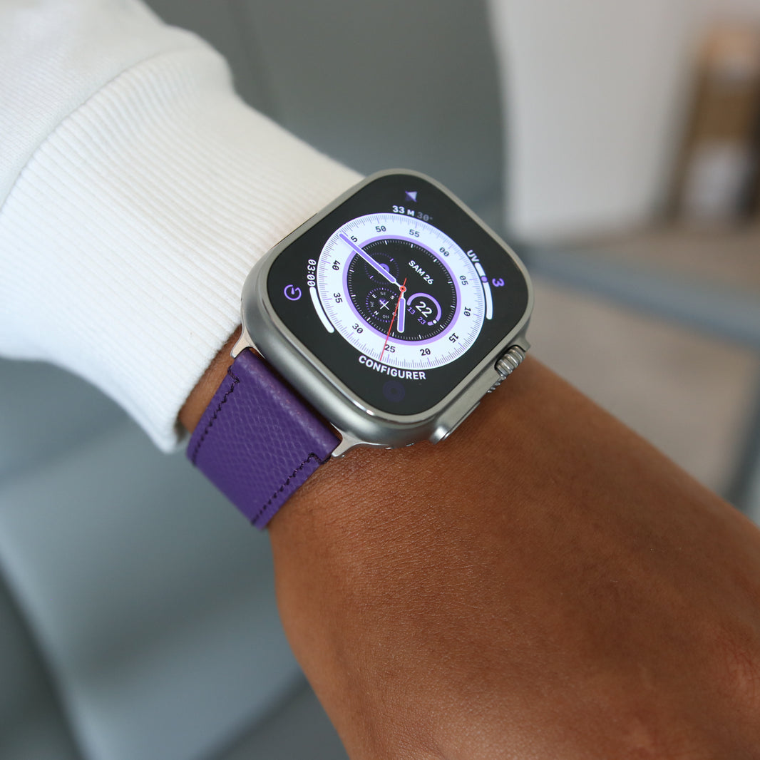 Apple watch band - Purple Duo Edition - French Epsom leather