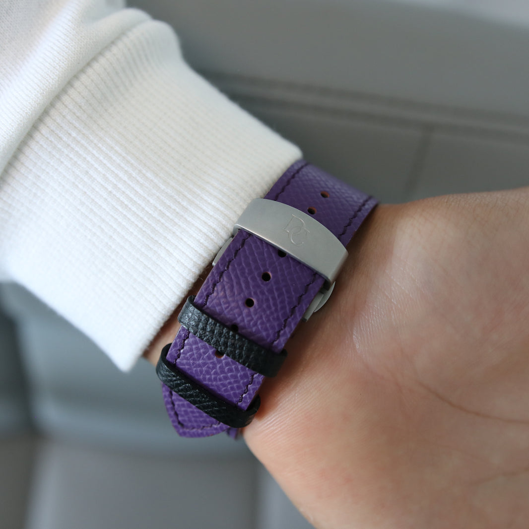 Apple watch band - Purple Duo Edition - French Epsom leather