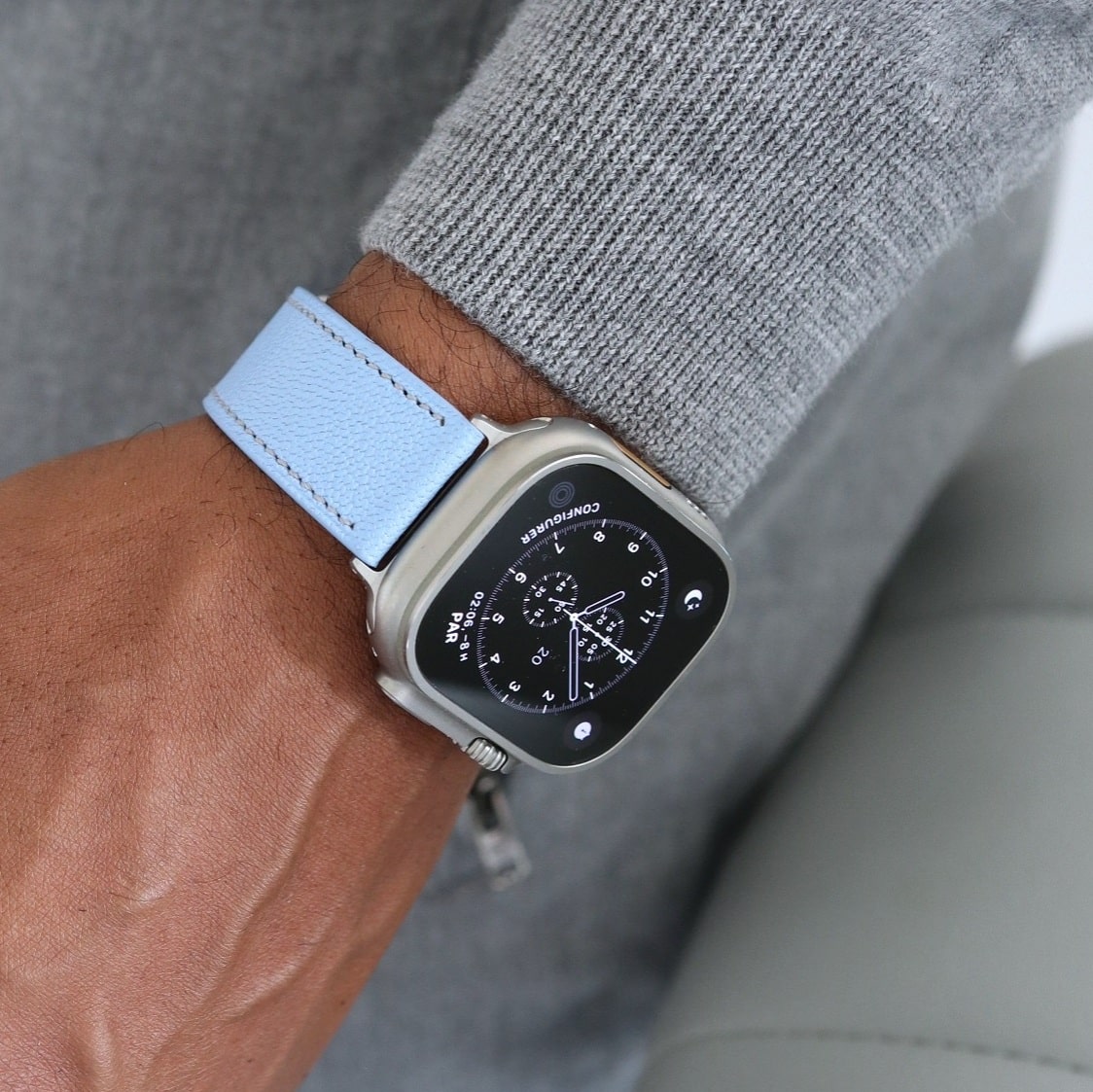 Apple watch band - Aqua Vista Edition - French Chèvre leather