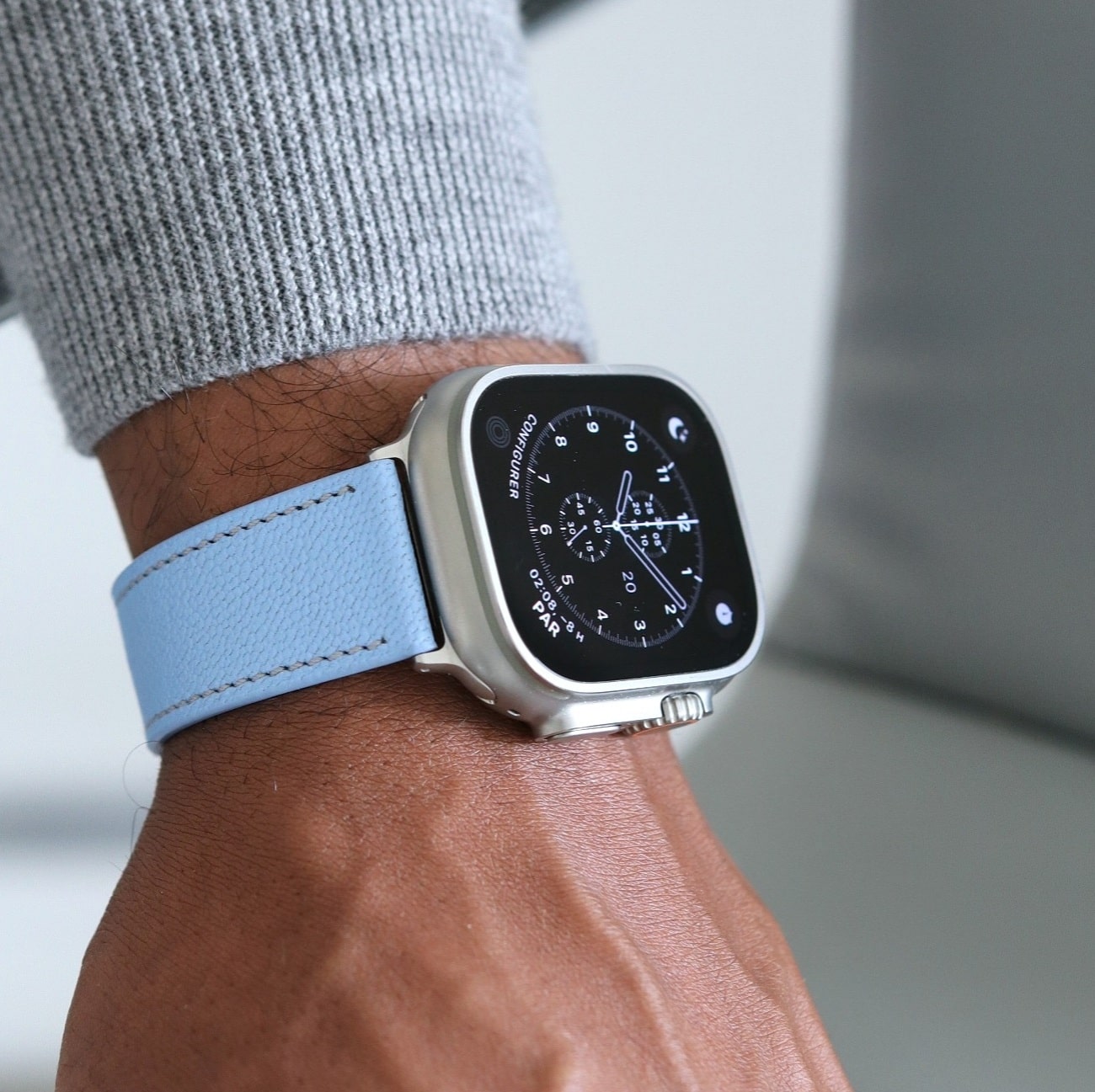 Apple watch band - Aqua Vista Edition - French Chèvre leather