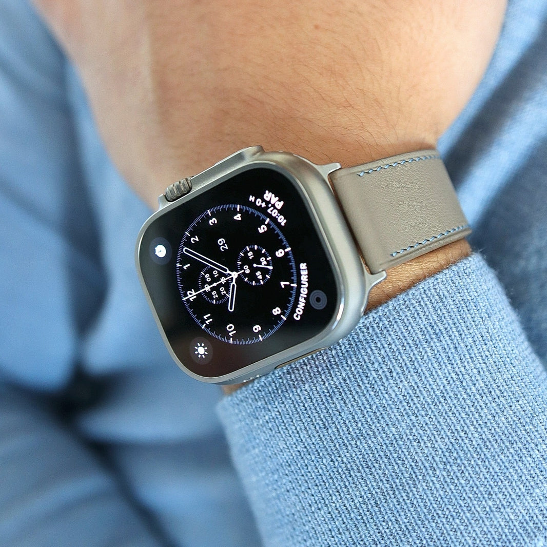Luxury Apple Watch Band - Terre Bleue Edition - French swift leather