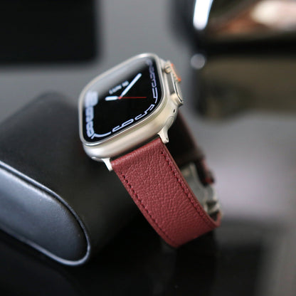Apple watch band - Bordeaux Luxe Edition - French Chèvre leather