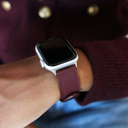 Apple Watch Band - Bordeaux Luxe Edition - French Chèvre leather