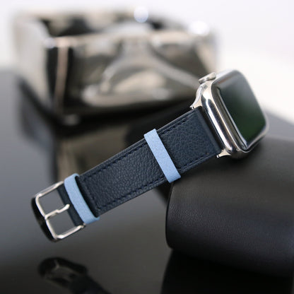Apple Watch Band - Bleu marine Duo Edition - French Chèvre leather
