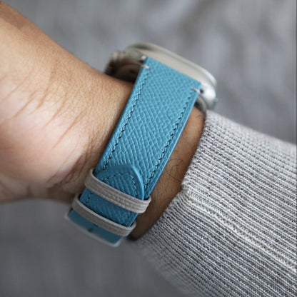 Apple Watch Band - Bleu Pastel Edition - French Epsom leather