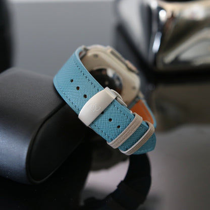 Apple Watch Band - Bleu Pastel Edition - French Epsom leather