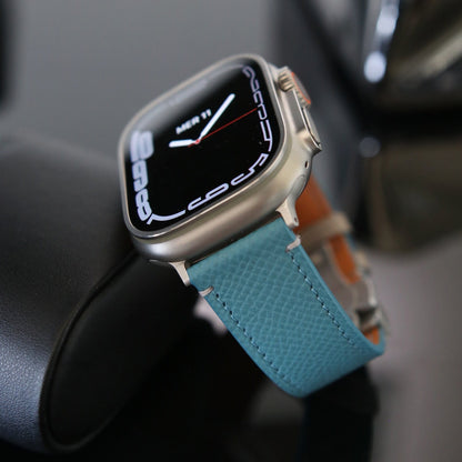 Apple Watch Band - Bleu Pastel Edition - French Epsom leather