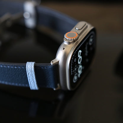 Apple watch band - Bleu Marine Edition - French Chèvre leather
