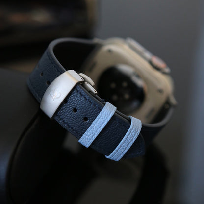 Apple watch band - Bleu Marine Edition - French Chèvre leather