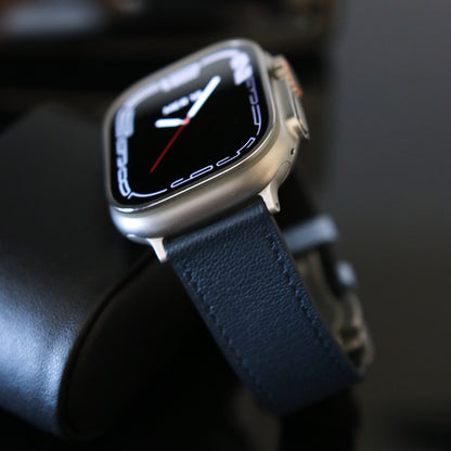 Apple watch band - Bleu Marine Edition - French Chèvre leather