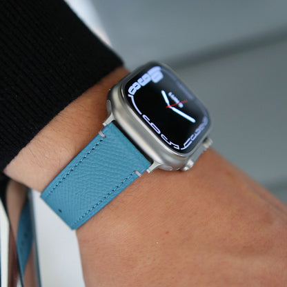 Apple Watch Band - Bleu Pastel Edition - French Epsom leather