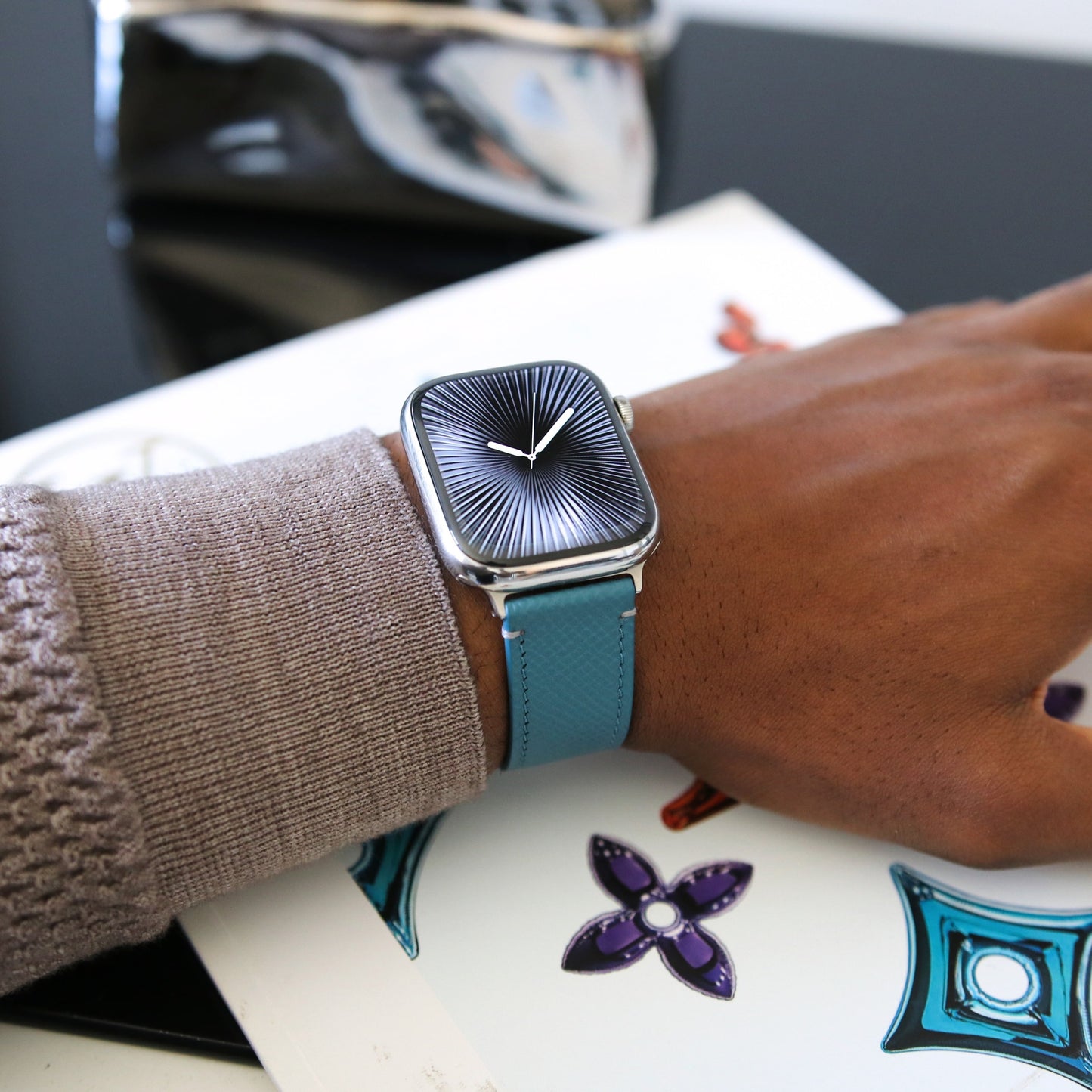 Apple Watch Band - Bleu Pastel Edition - French Epsom leather