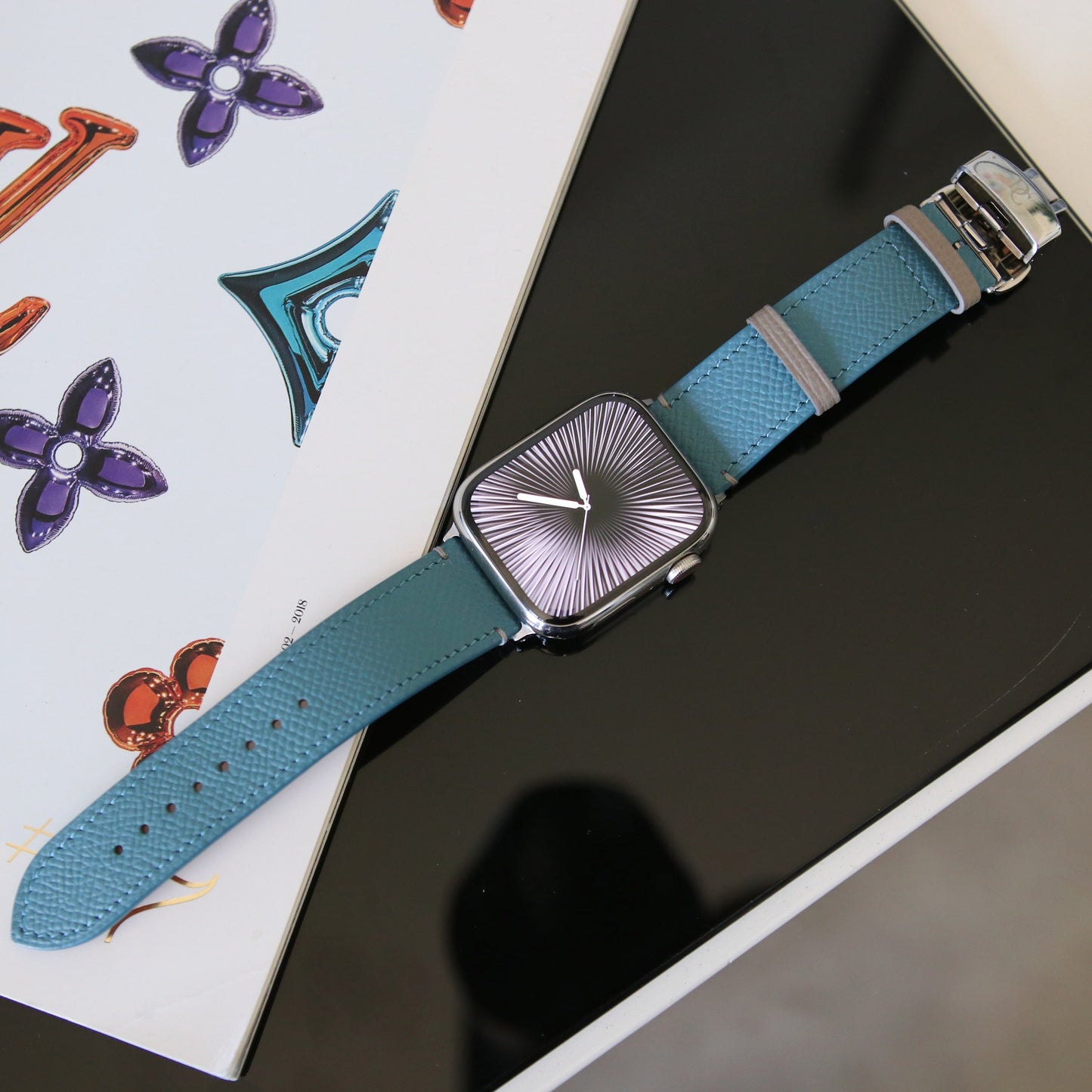 Apple Watch Band - Bleu Pastel Edition - French Epsom leather