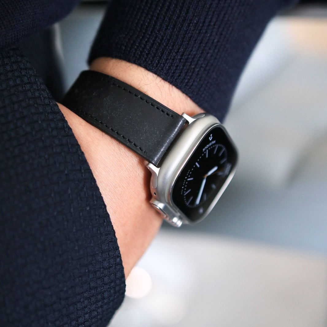 Luxury Apple Watch Band - Noir Heritage Edition - Italian Martino Leather